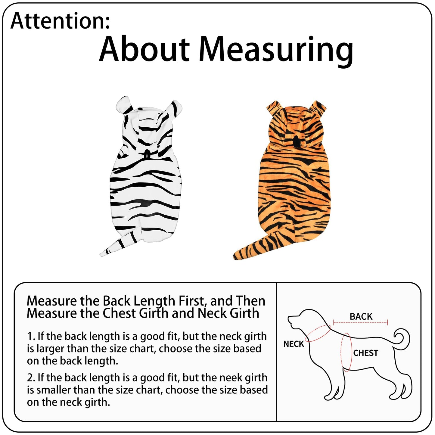 DELIFUR Large Dog Tiger Costume - White Tiger Halloween Costume for Medium Large Dogs Golden Retriever Labrador Rottweiler Cute Hoodie Outfit